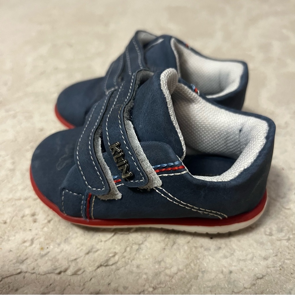Klin Kids Blue No Tie Shoes Size 4 1/2 - Picture 3 of 10